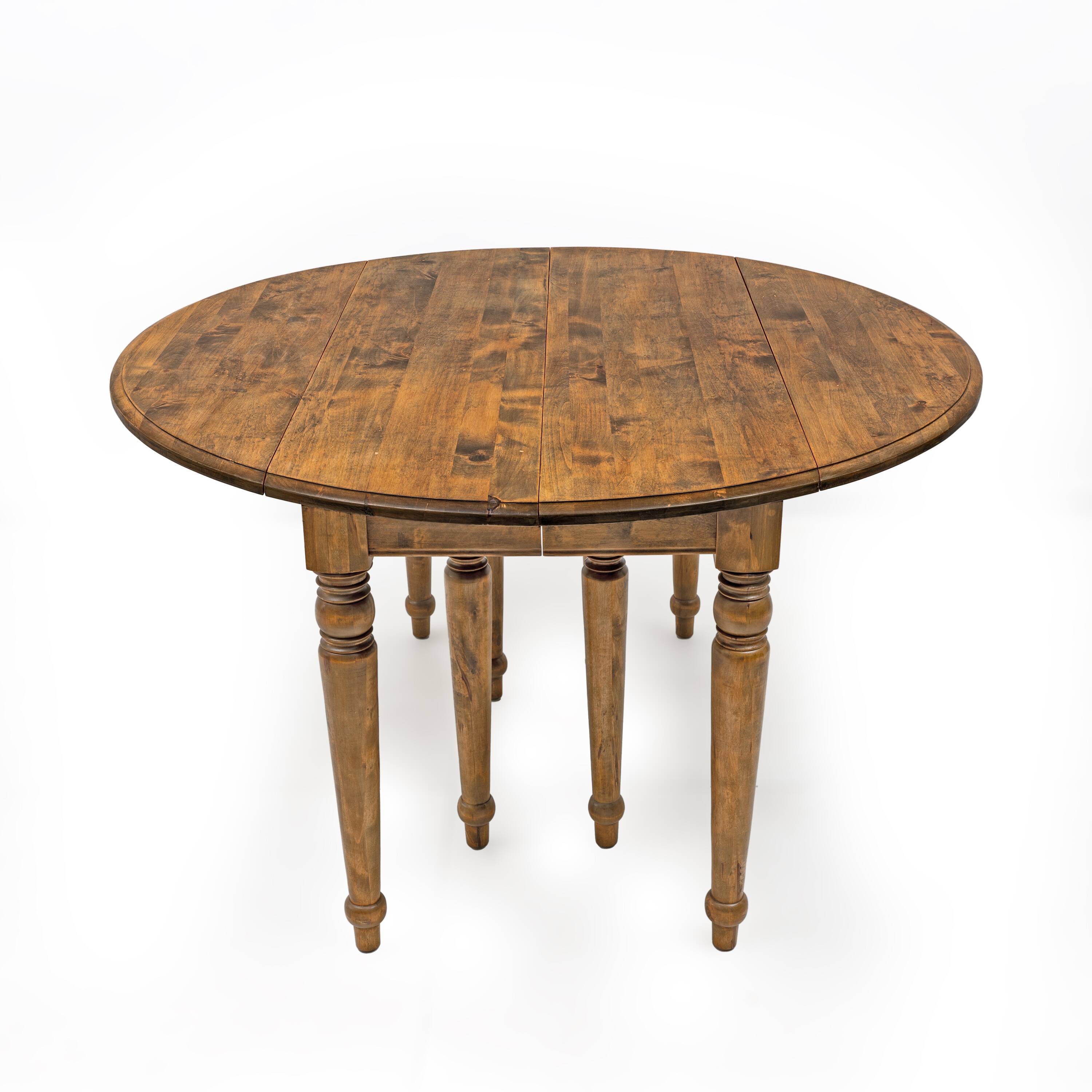19th Century Tuscan Elm Extendable Round Dining Table with Five Leaves
