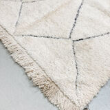 Moroccan Berber carpet beni ouarain ecru diamonds nors engraved 230x157cm