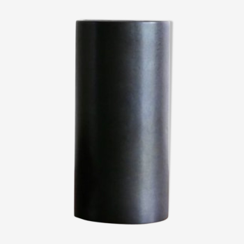 Vase rouleau en céramique noire années 70