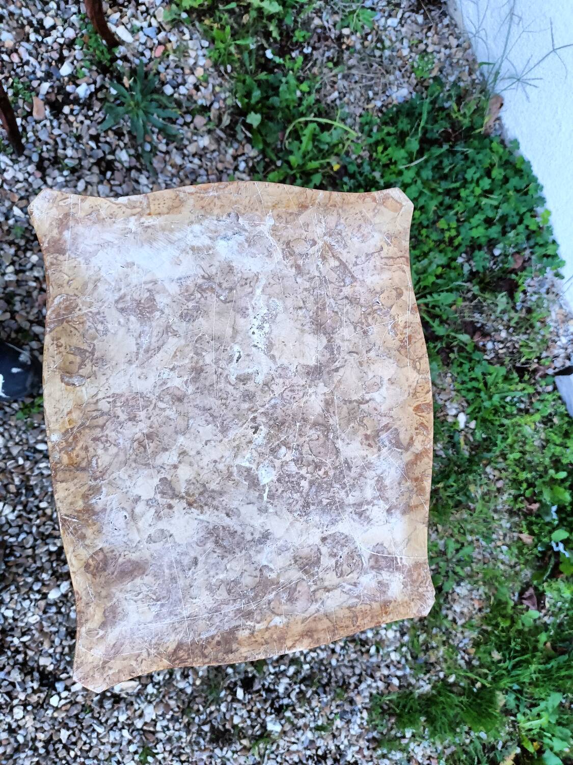 Louis xv style marble top marquetry bedside tables