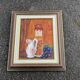 Still life with jam jar, flowered jug and grapes – Signed oil