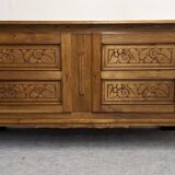 Brutalist oak sideboard by Joseph Savina circa 1950