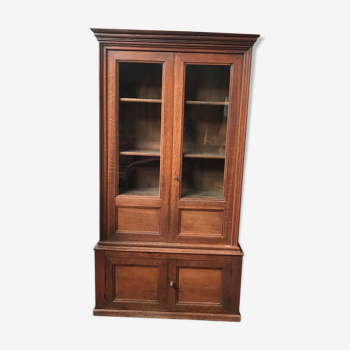 Oak library or curiosity cabinet showcase