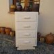 Art Deco chest of drawers in white painted wood with 4 drawers