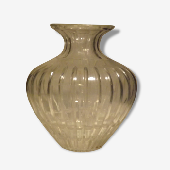 Très beau ancienne vase en cristal forme convexe