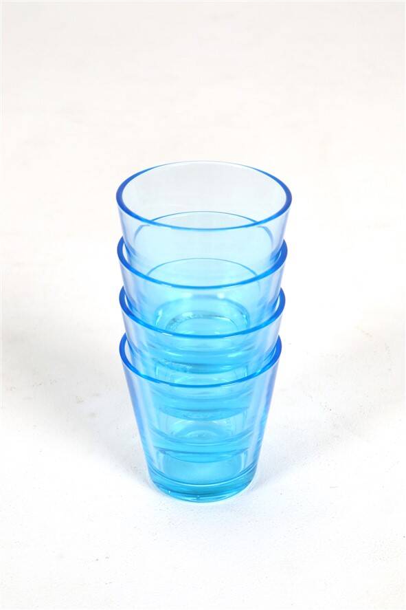 Set of 4 Iittala / Kaj Franck 'Kartio' drinking glasses / 'glacier blue' / Mid Century Modern design / Finland