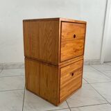 Vintage set of two small cabinets pinewood