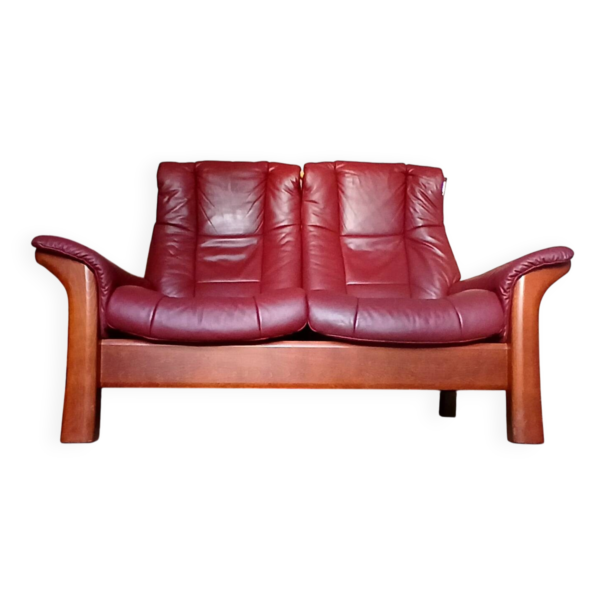 Canapé lounge Windsor Ekornes Stressless en cuir. Norvège vers 1990