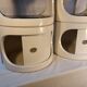 Paire de chevets cylindriques vintage en plastique ABS empilables