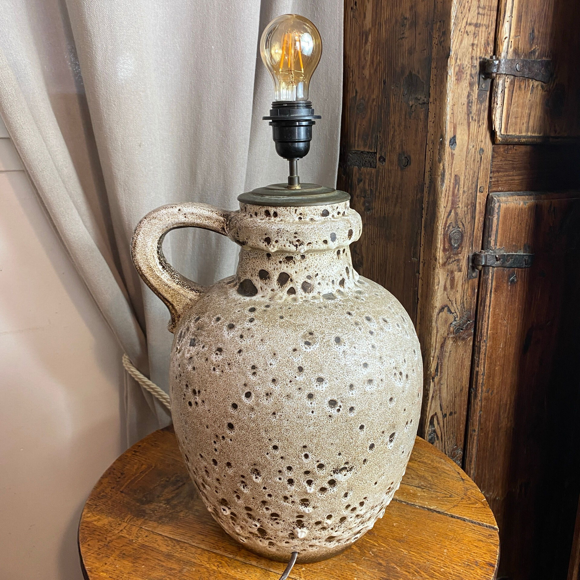 Lamp, large model, fat lava ceramic, West Germany