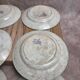 Set of 8 antique English dessert plates by J. Marshall & Co Bosphorus purple earthenware 19th century.