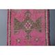 Vintage Turkish Hand-Knotted Wool Cotton Pink Runner Rug 90x298