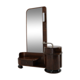 1930s art deco toilet cabinet with mirror in walnut, czechoslovakia