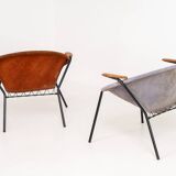 Pair of “Balloon” chairs by Hans Olsen for Lea  Design (Denmark, 1950s).