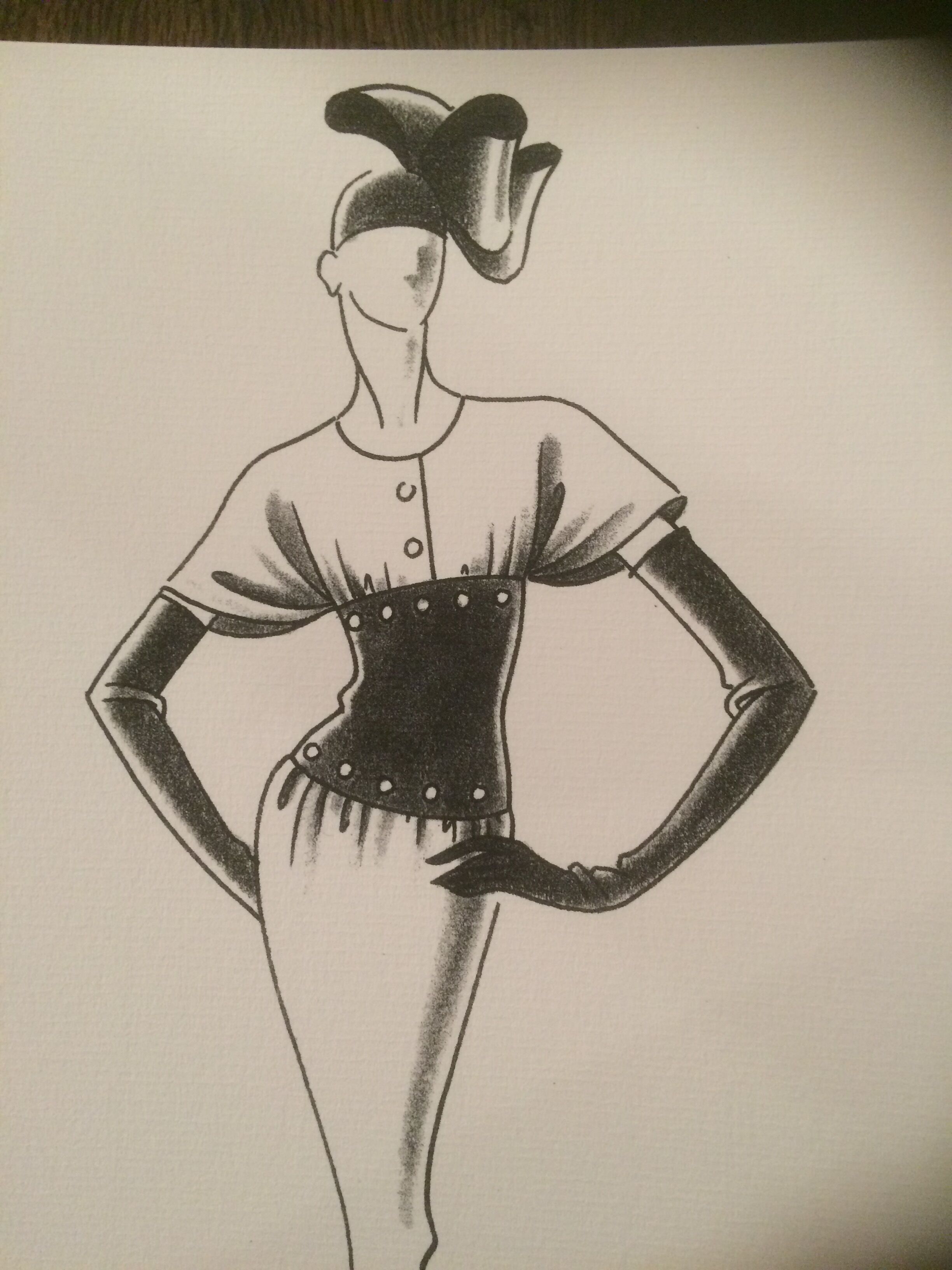 Illustration of mode or press by Pierre Cardin - 80s