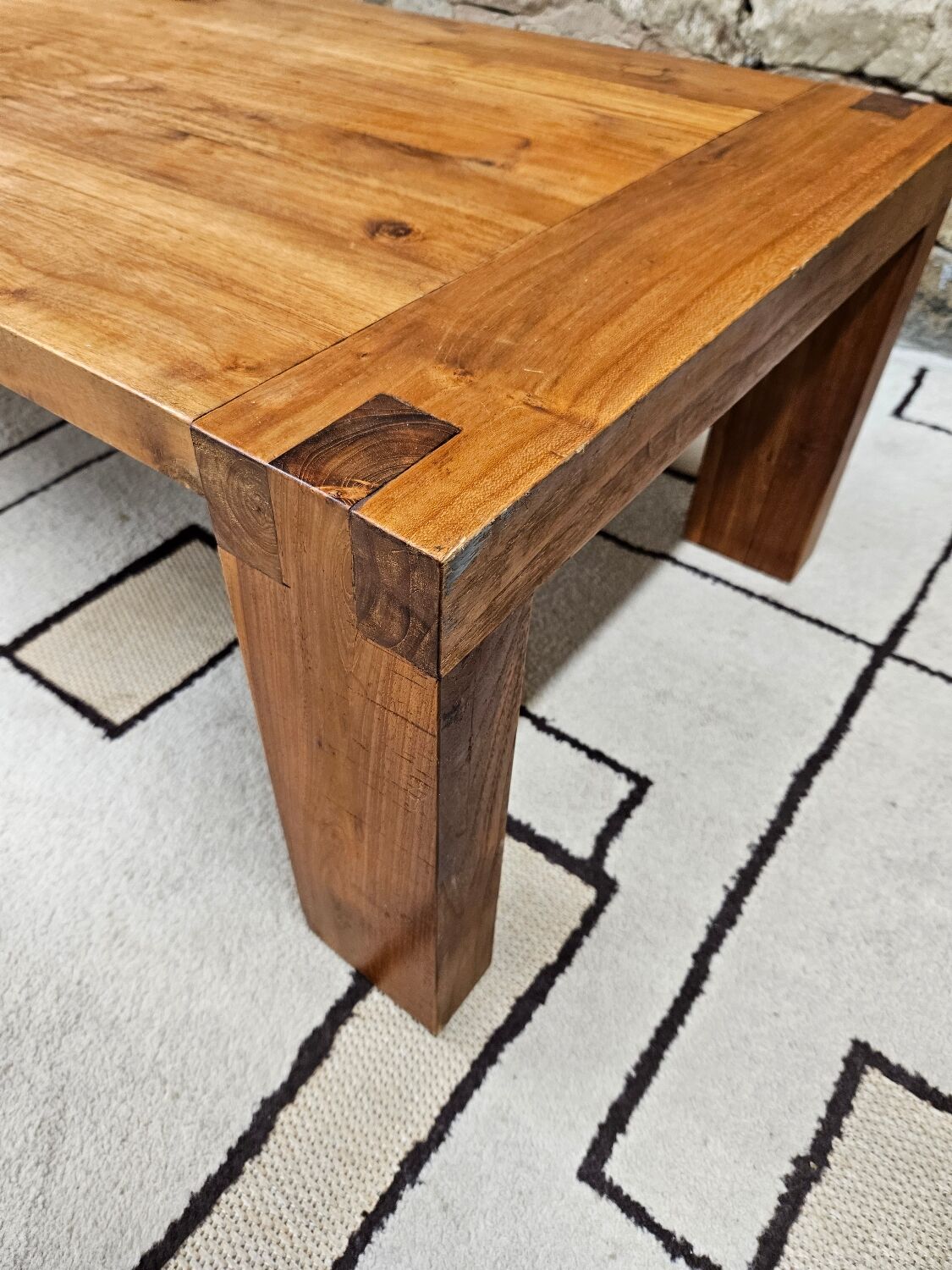 Vintage solid wood mortise and tenon coffee table