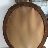 Ancien miroir ovale à fronton