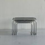 Nesting Chrome Tables, Italy, 1970's