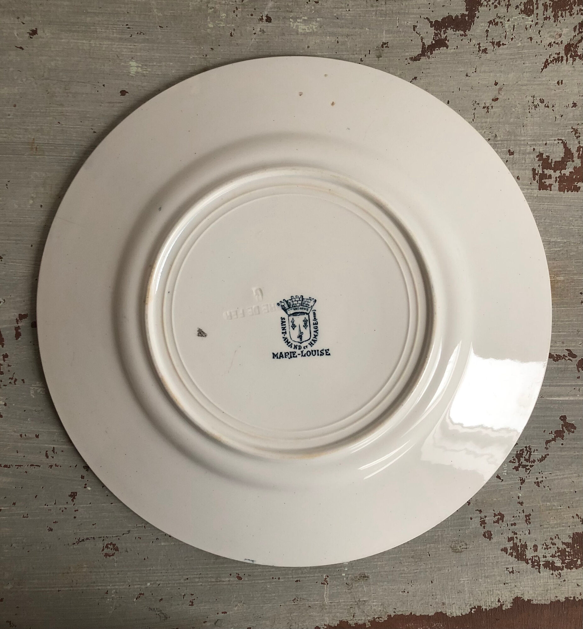 Old plate model Marie Louise Saint Amand and Hamage Nord Terre de Fer
