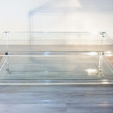 Glass and plexiglass coffee table, 1970-80