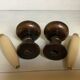 Paire de bougeoirs en bois fausses bougies en bois