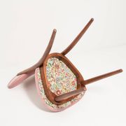 Mid-century light pink velvet heart-shaped chair, Europe, 1960s.