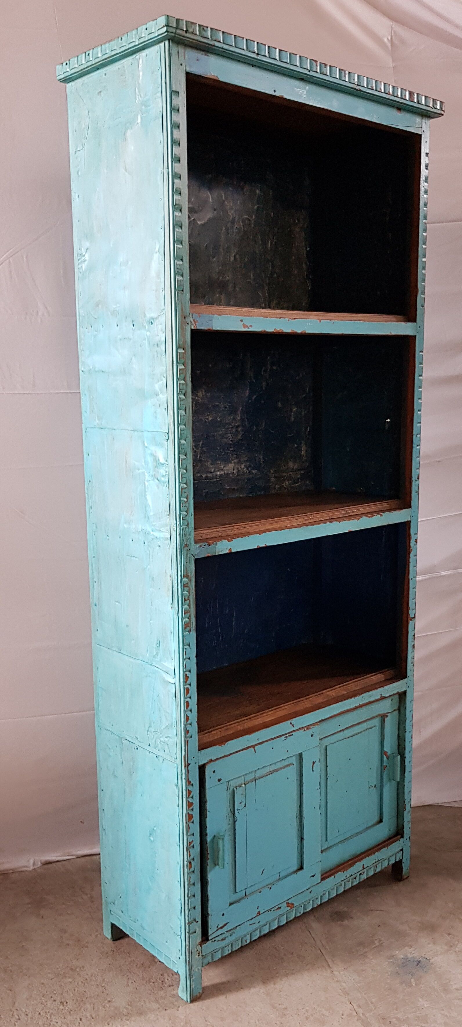 Library in teak and metal