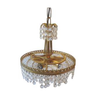 Brass and tassels chandelier, 4 bulbs