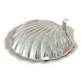 Stainless steel shell butter dish