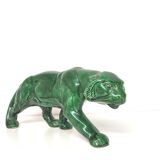 Panther green earthenware Art Deco 1930
