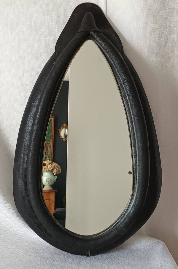 Miroir vintage sur collier de cheval
