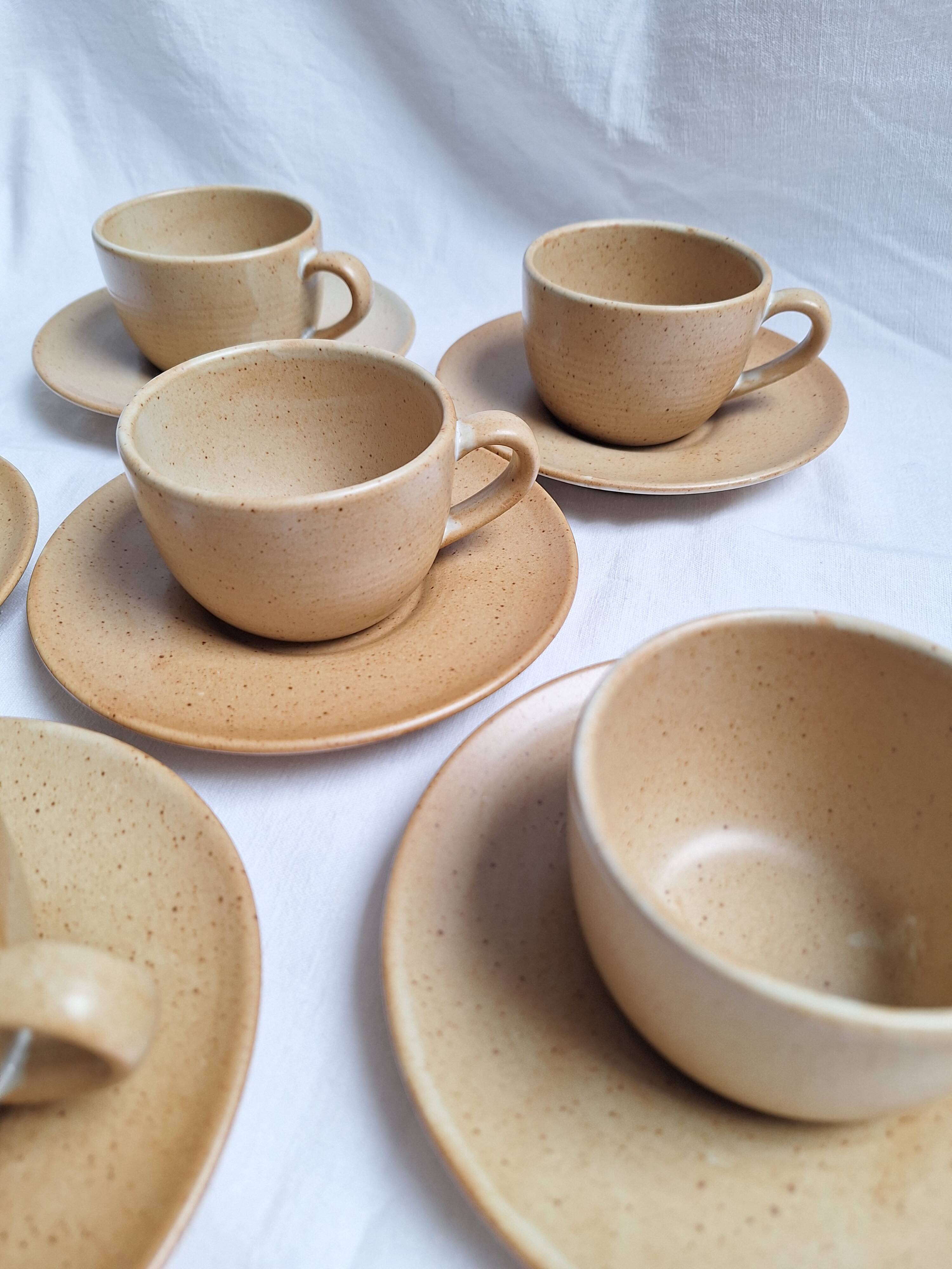 Vintage village stoneware mugs