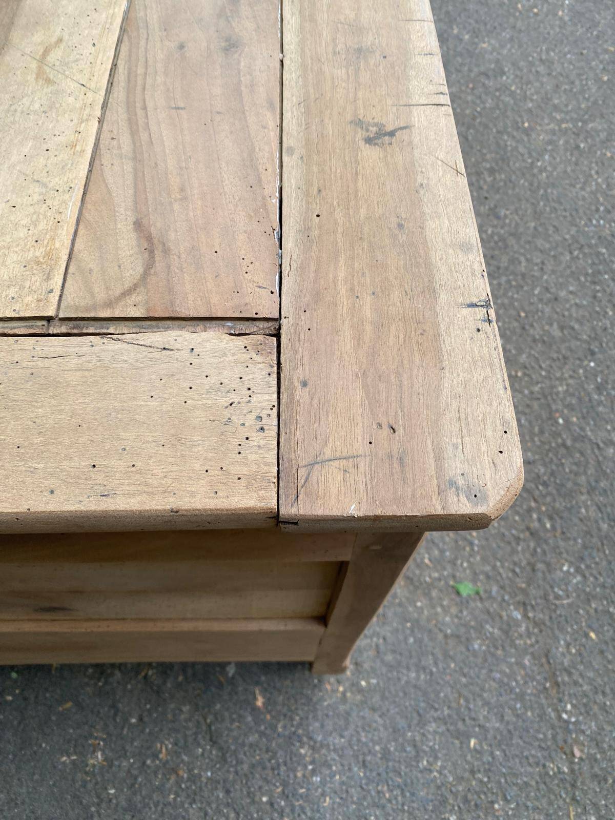 18th-century stripped chest in solid walnut