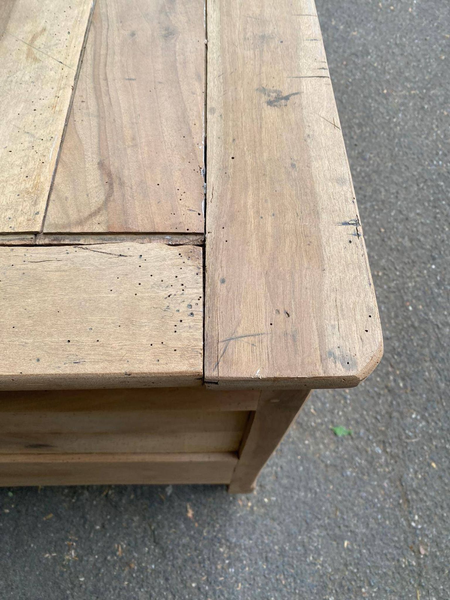 18th-century stripped chest in solid walnut