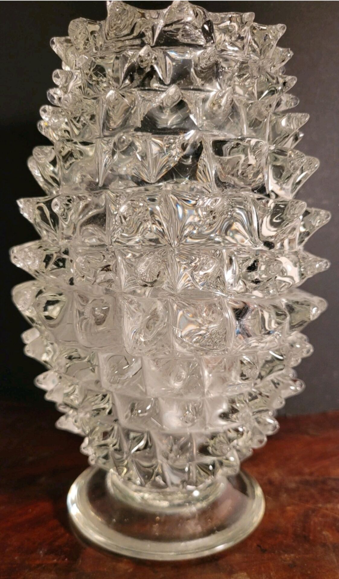 Rostrato vase in clear Murano glass by Barovier & Toso, Italy, 1930s