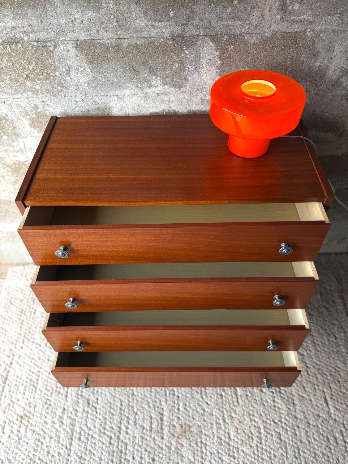 Vintage Scandinavian teak chest of drawers, 1960.
