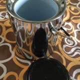 Everest chrome vintage ice bucket and its graphic patterned lid