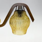 Mid-century Wood & Glass Chandelier by Dřevo Humpolec, 1960's