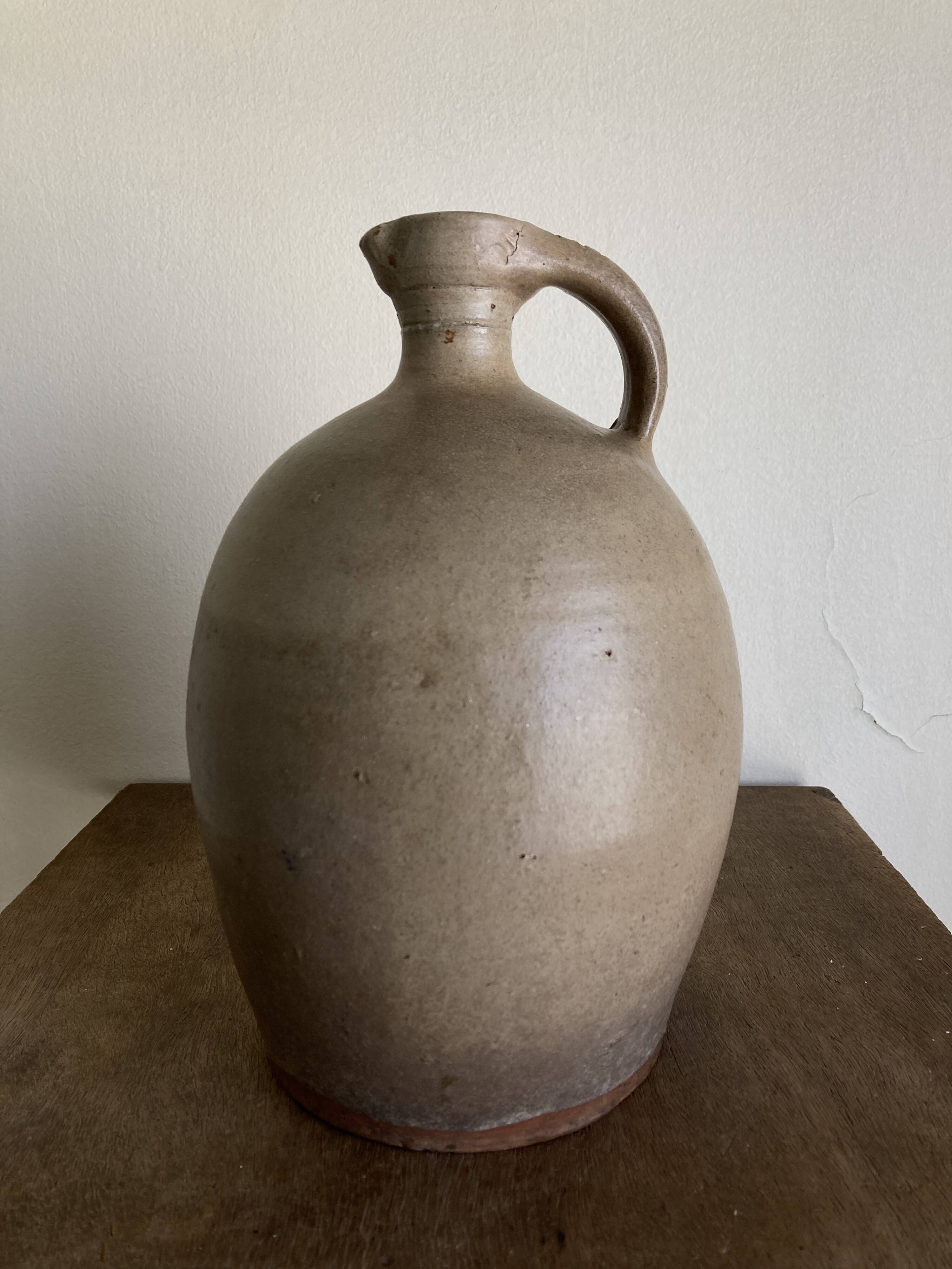 Terracotta farm jar potbellied pottery 1950