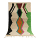 Handmade natural wool rug, size 100 x 200 cm