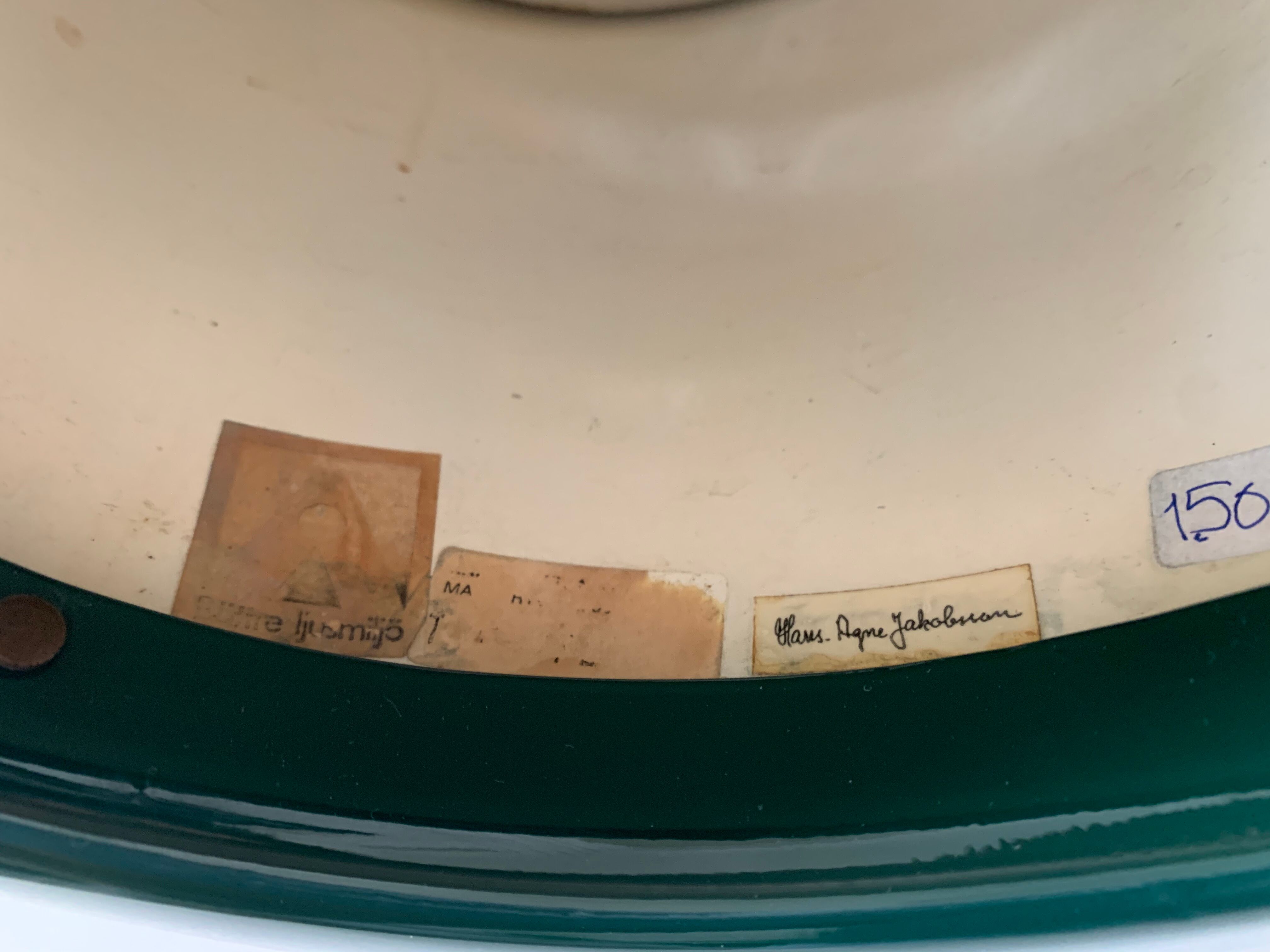 Green hat pendant lamp by Hans Agne Jakobsson for markaryd sweden