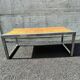 Vintage chrome and wood coffee table, 1970s