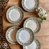 Set of 6 old plates in iron earth, model Murier de Saint Amand