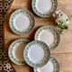 Set of 6 old plates in iron earth, model Murier de Saint Amand