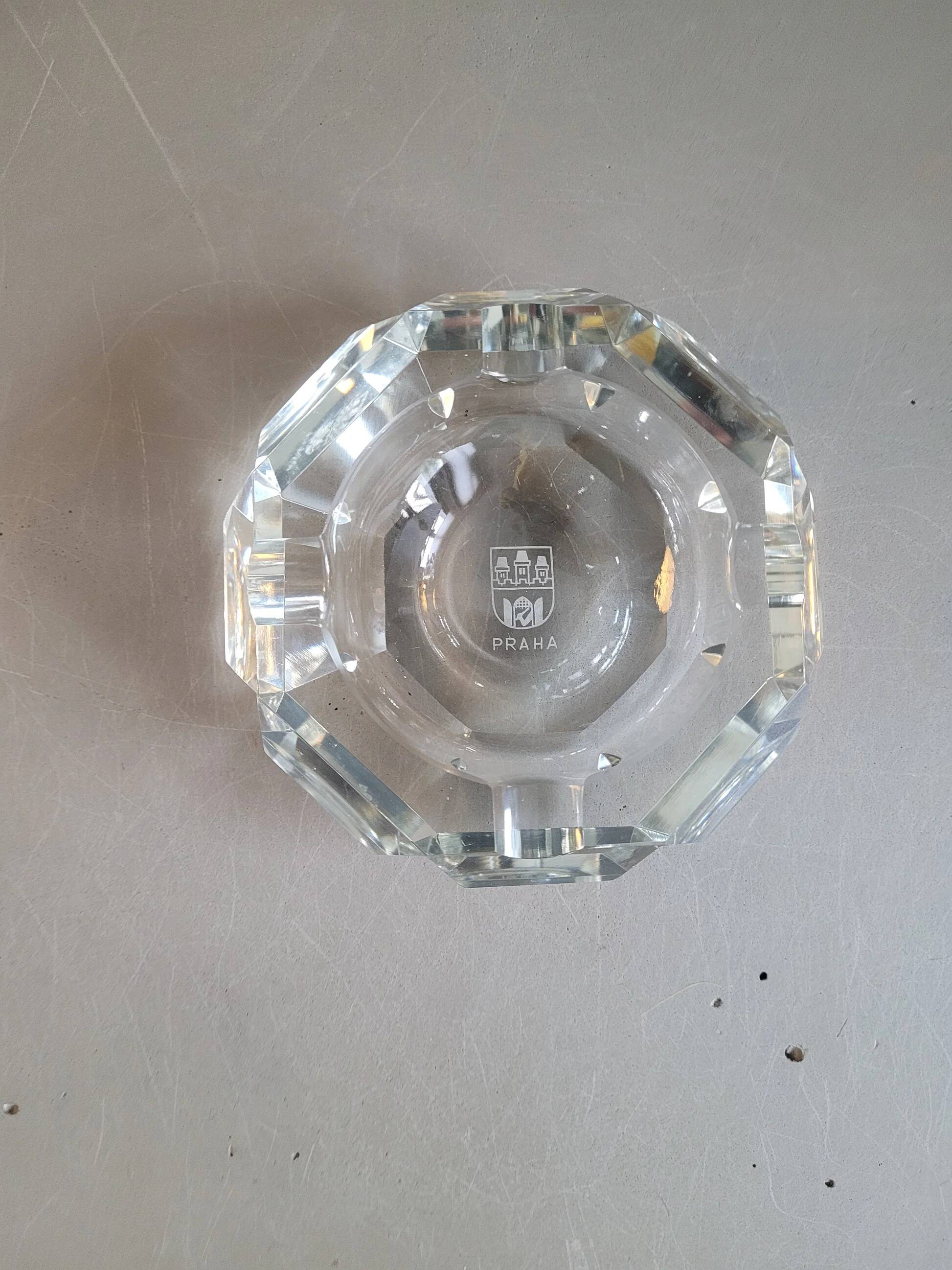 Bohemian crystal ashtray