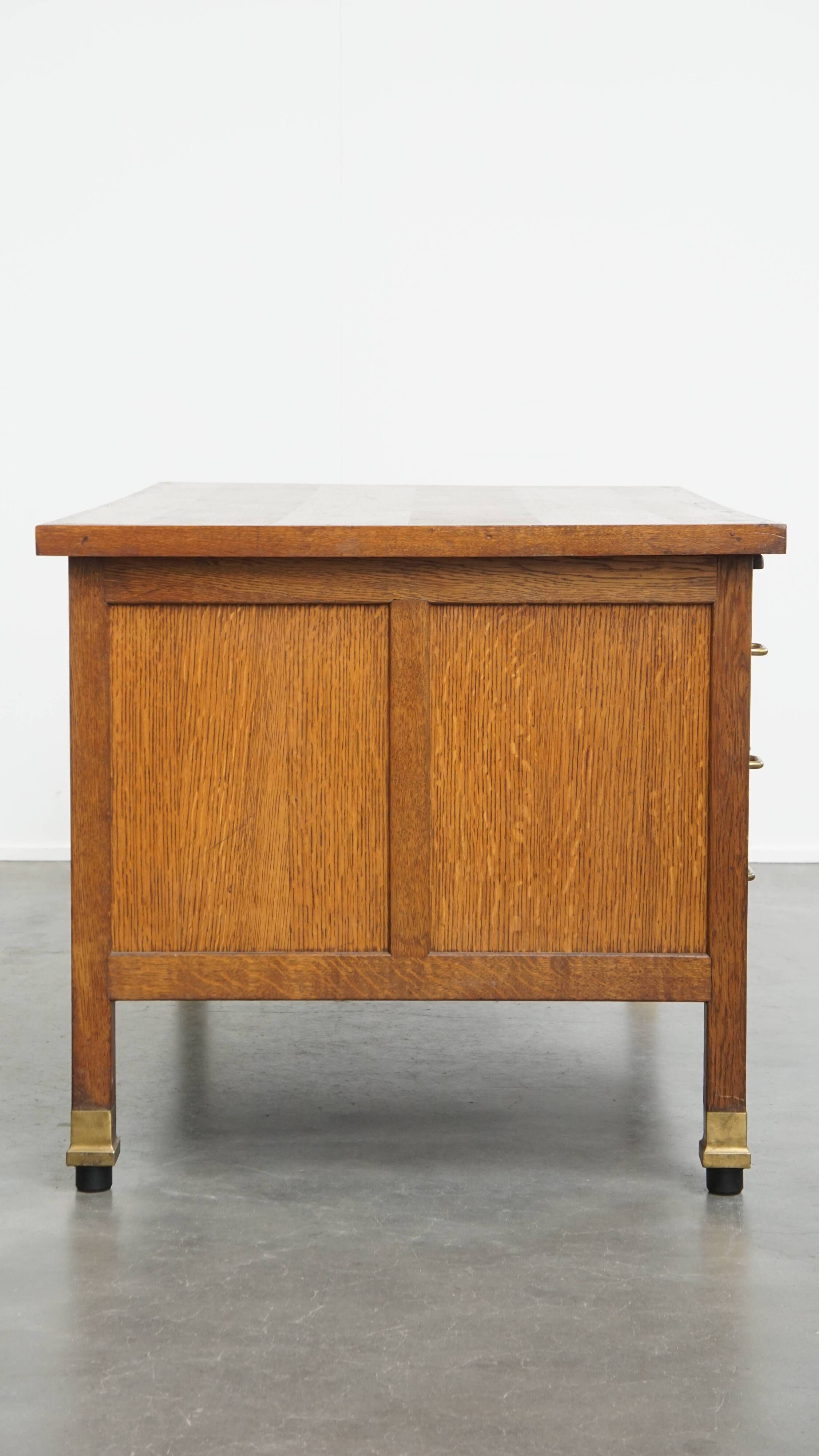 Bureau Art Déco ancien du début du XXe siècle, en chêne