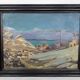 Painting, Oil on panel, "Mediterranean Coastal Town", France, 1930