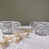 Set de 2 bougeoirs en verre lever – vintage