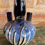 Pair of marbled blue soliflore vases
