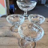 4 small old glass cups